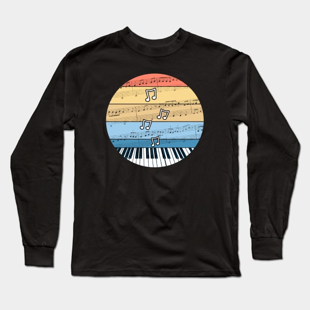 Piano Music Notation Pianist Musician Long Sleeve T-Shirt by doodlerob